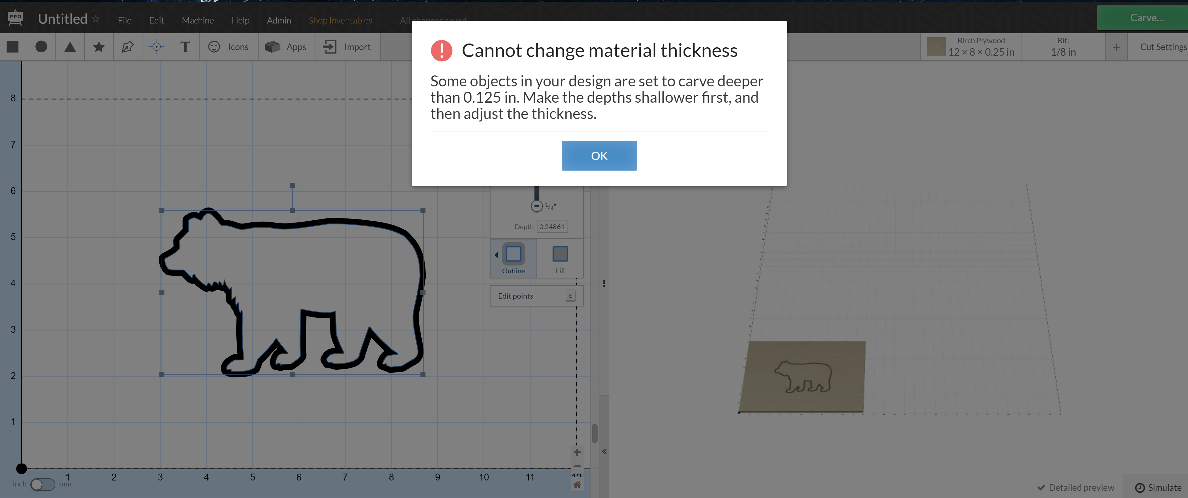 deskcnc right finalize cutting path