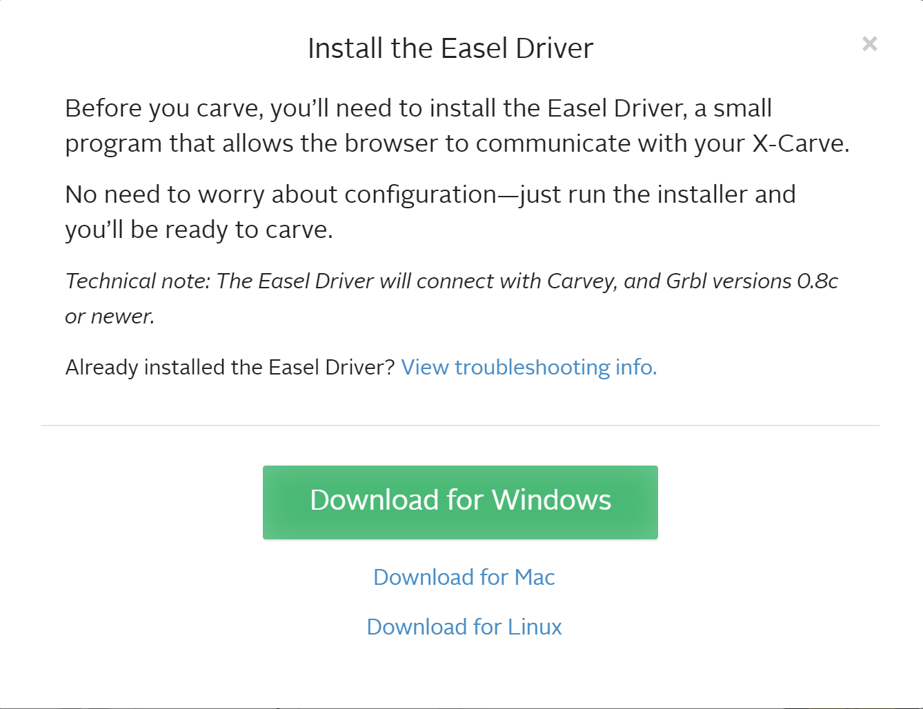 Download and Install New Easel Drivers Inventables