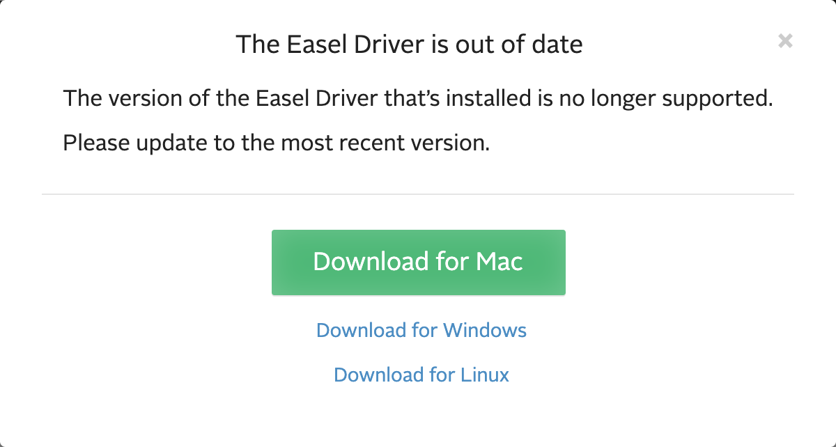Download and Install New Easel Drivers Inventables